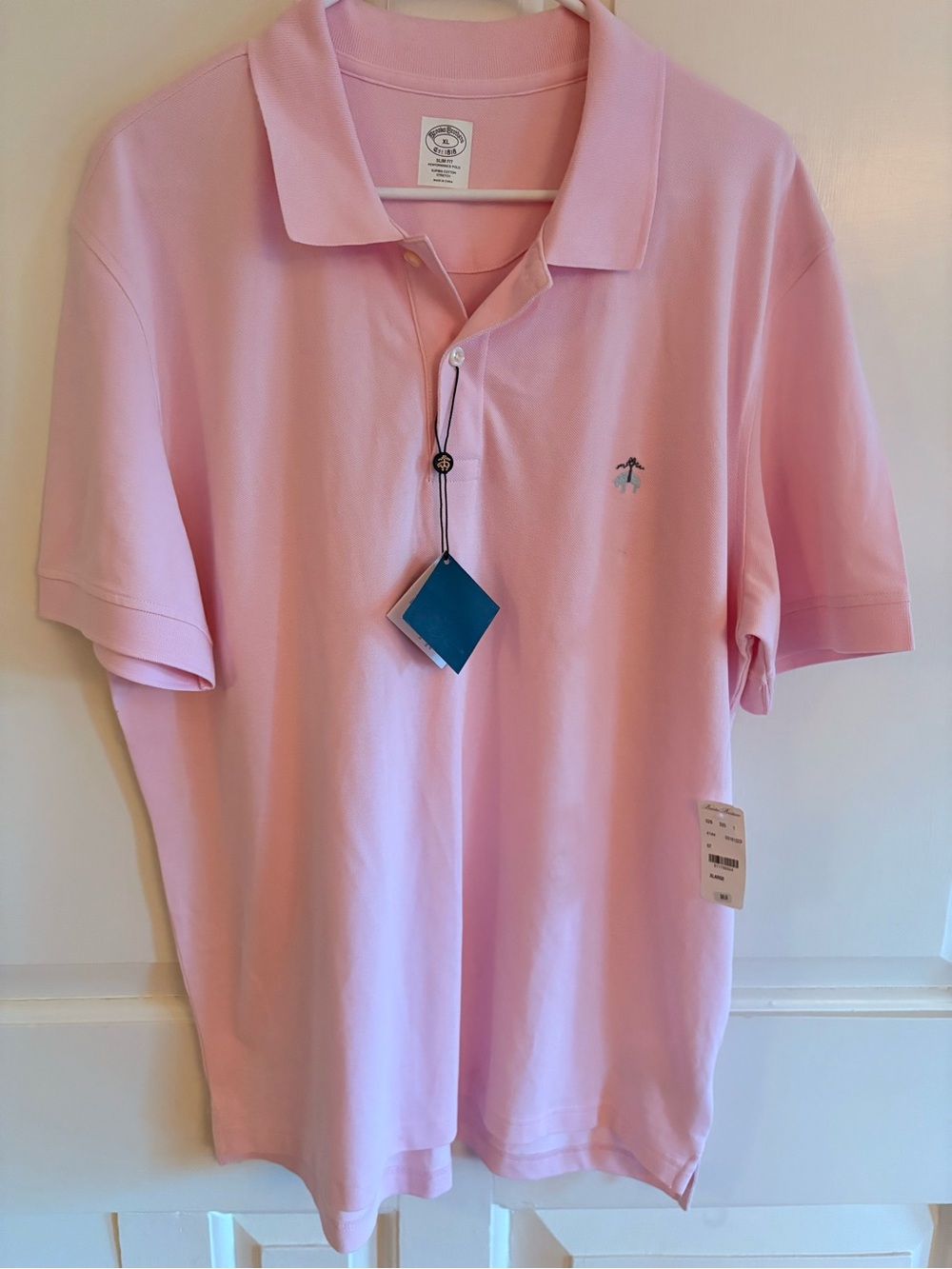 NWT Brooks Brothers Performance Polo Slim Fit SupimaCotton Stretch Pink Men’s XL